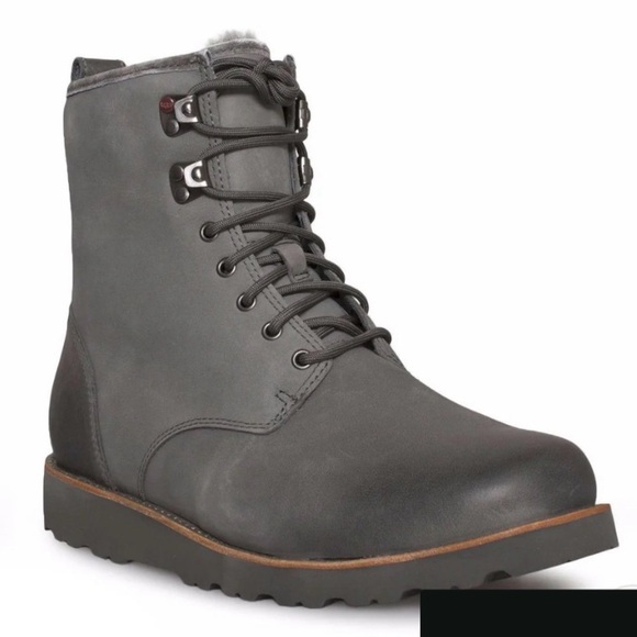 UGG Hannen TL Waterproof Leather Sheepskin Boots Grey Men’s Size 11 Lace Up Snow main image 12